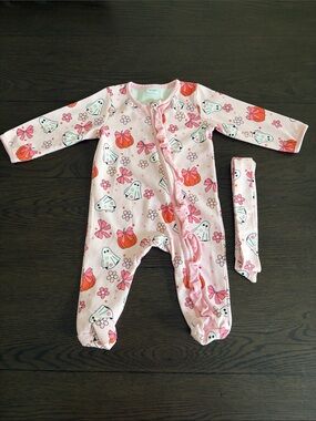 👻 🎃Pink Halloween Print Baby Footie 👻 🎃(0-3M) NWOT